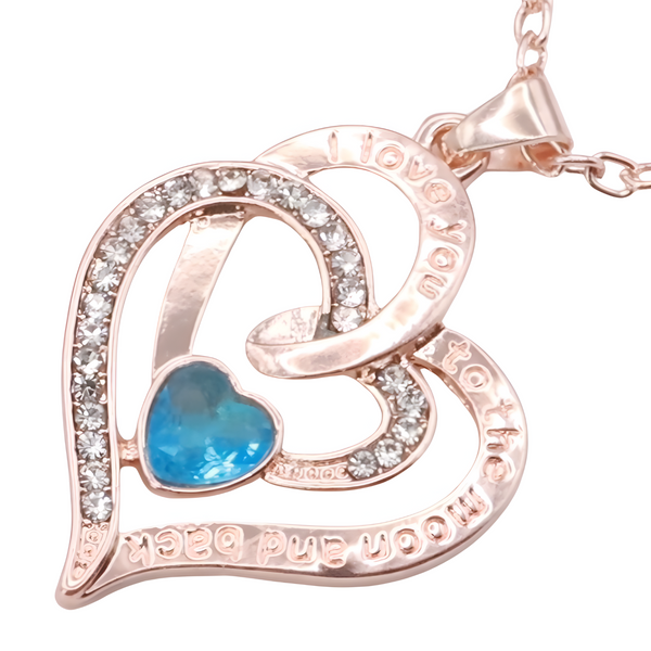 18K Gold Plated Heart Shaped Pendant Necklace for Women Zinc Alloy Romantic B313