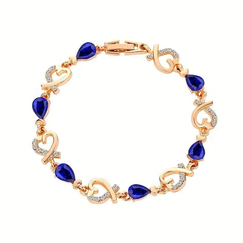 Chain Bracelet With Love Heart Shape Beads Elegant Hand Bracelet For Women 106
