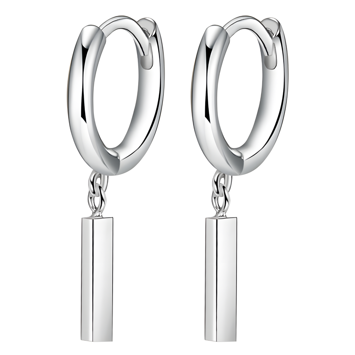 925 Silver-Plated Bar Drop Hoop Earring for Women Minimalist Dangle Earrings 917