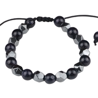 8mm Blue Sandstone Beaded Bracelet Adjustable Macrame Bracelet Unisex Spark 1355