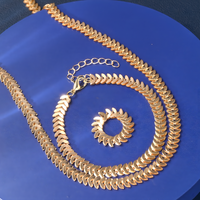 3PCS Gold Snake Chain Jewellery Set Women – Vintage Alloy Necklace, Bracelet 674