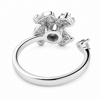 Rotatable Bow Spinner Ring For Women, Adjustable Open Band Fidget Anxiety 1512