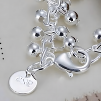 Silver-Plated Beaded Charm Bracelet for Women – Trendy Chain & Link Design 1191