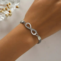 Infinity Symbol Inlaid Rhinestones Bracelet Personality Hand Jewellery 86 UK