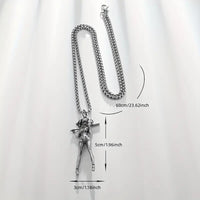 Exquisite Silver Necklace With Female Playing Baseball Pendant For Men 60 UK