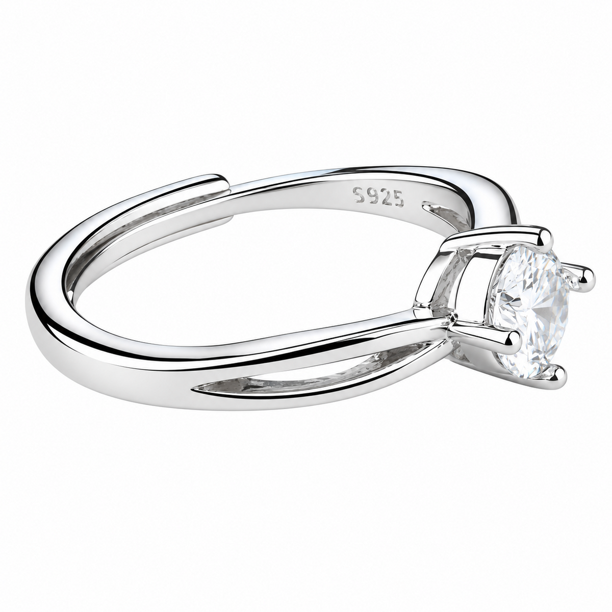 Adjustable Band Solitaire Ring Modern Statement Ring Luxury Sparkle Design 1662