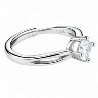Adjustable Band Solitaire Ring Modern Statement Ring Luxury Sparkle Design 1662