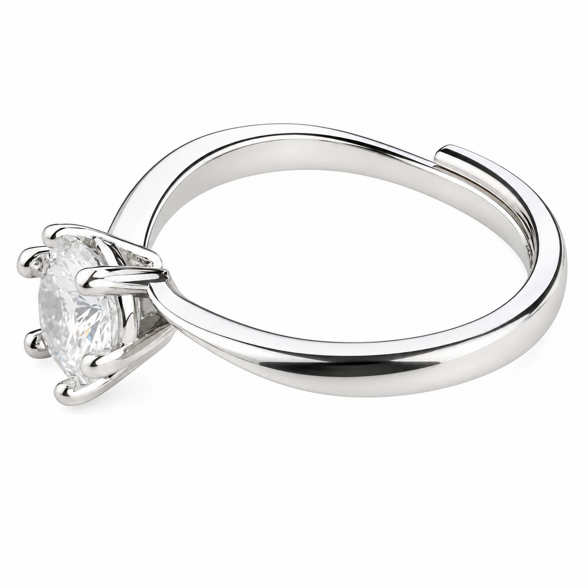 Classic Round Cut Engagement Ring For Women Elegant Solitaire Wedding Ring 1603