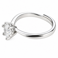 Classic Round Cut Engagement Ring For Women Elegant Solitaire Wedding Ring 1603
