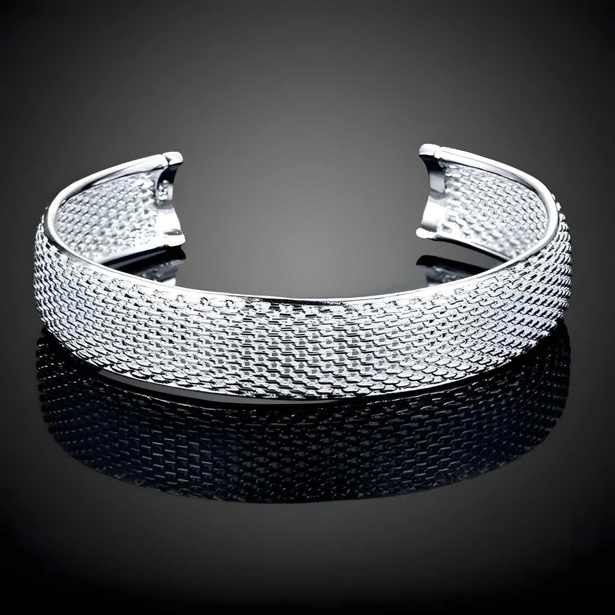 Unified Jewellery Premium Wide Mesh Cuff Bracelet Women Adjustable Bangle 1826