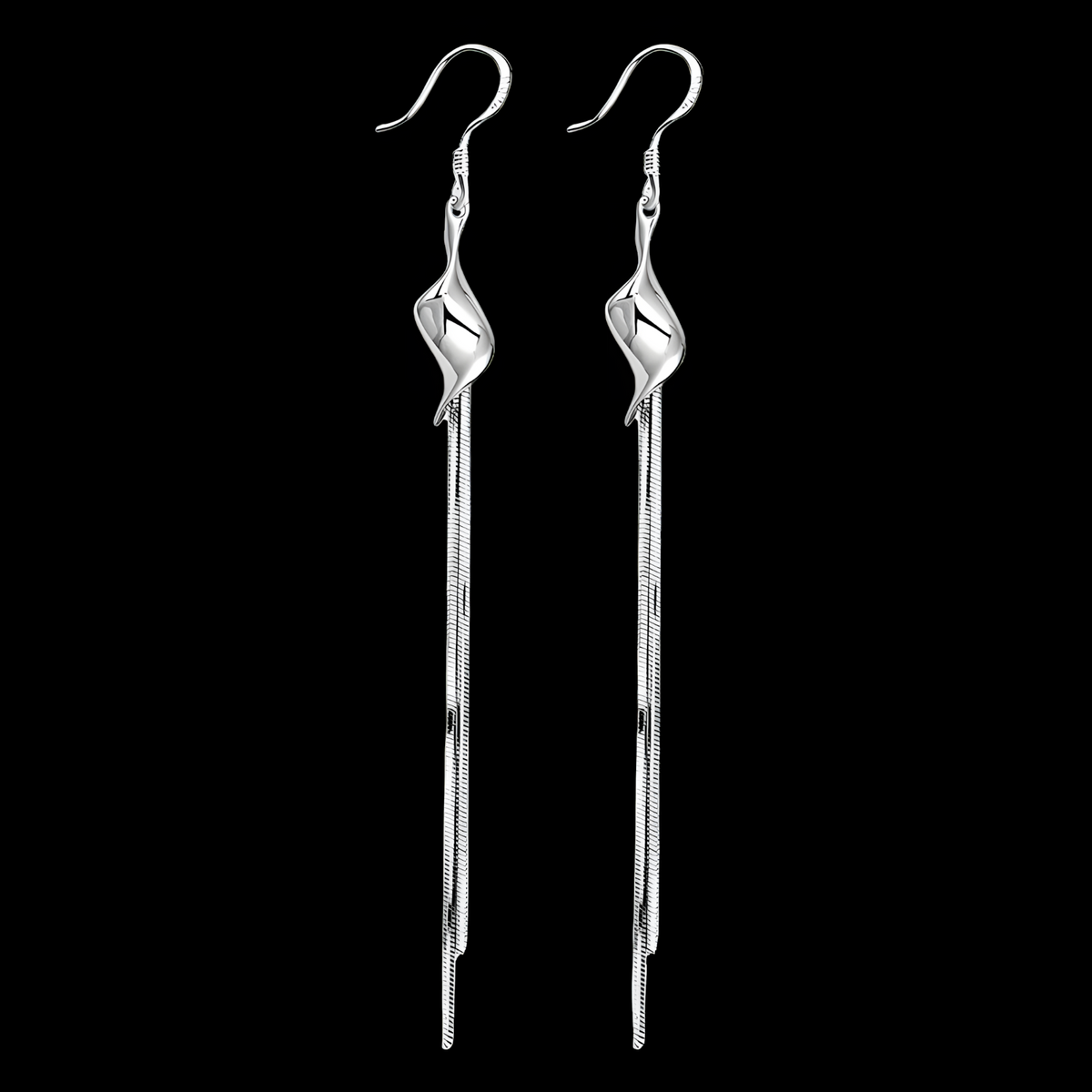 925 Silver-Plated Long Geometric Earrings-Elegant Trendy Drop Earrings Women 928