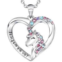 Unicorn Heart Necklace "You Are Magical" Engraving, Cute Unicorn Jewelry B133