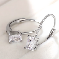 Unified Jewellery Dangle Drop Leverback Earrings for Women: Crystal Zirconia 652