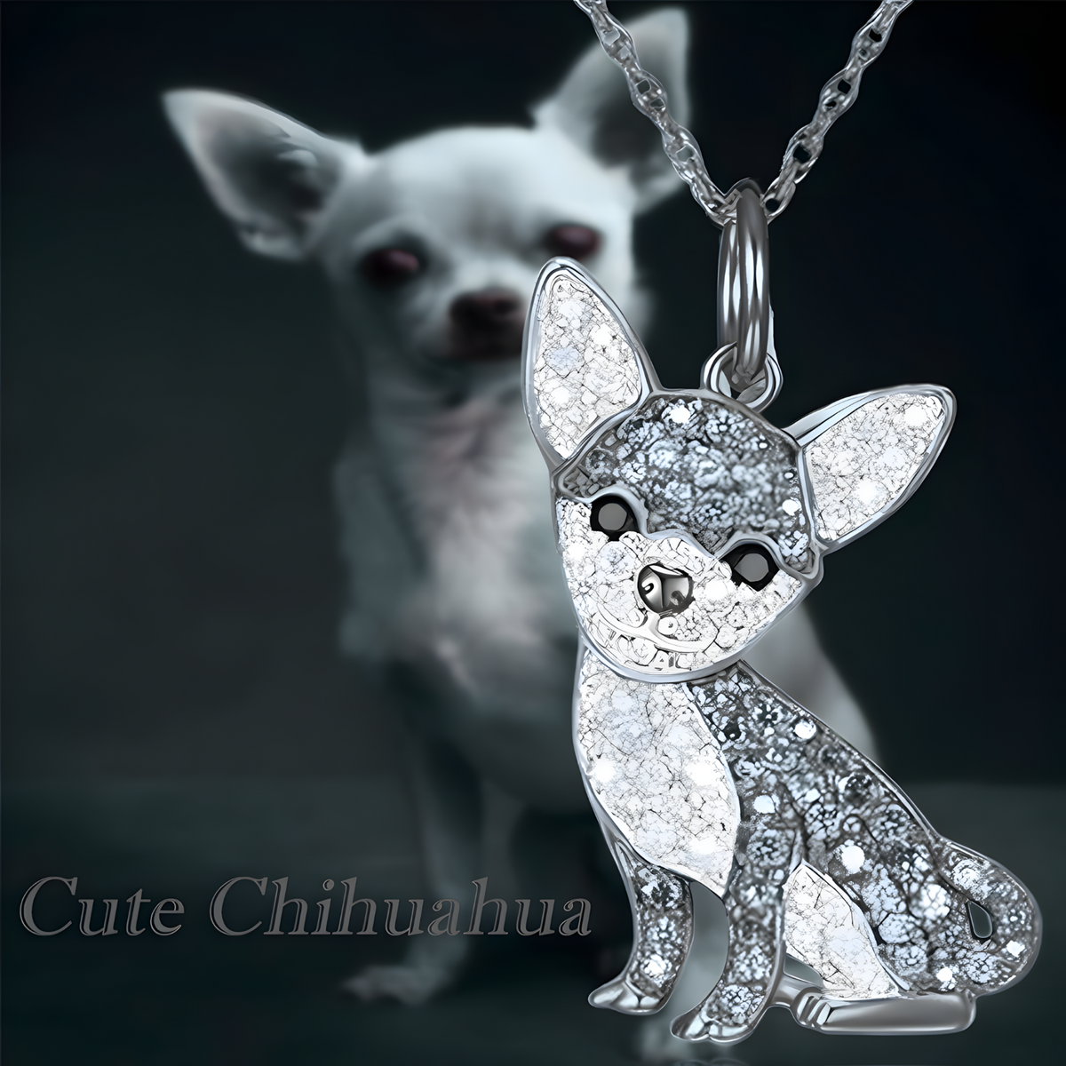 Exquisite Cute Golden Chihuahua Pendant Necklace for Women Cute Pet Dog B170