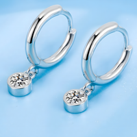 Solid 925 Sterling Silver Zircon Drop Earrings Women, Trendy Hypoallergenic 469
