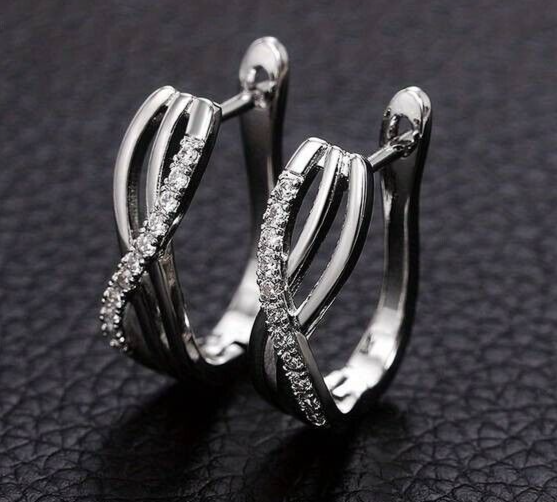 Unified Jewellery® - Women's 925 Silver Infinity Hoop Earrings with Zircon 7 UK