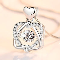 Sterling Silver Heart Knot Pendant Necklace for Women – Real 925 Box Chain 289