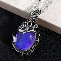 Bohemian Retro Style Moonstone Necklace for Women | Silver-Toned Leaf Vine B179