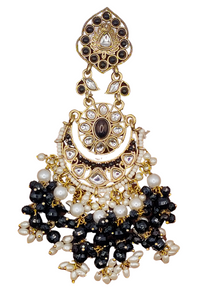 Elegant Bollywood Inspired Gold Kundan Earrings - Traditional Indian Jewelry 249