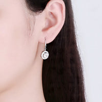 Unified Jewellery Sterling Silver Cubic Zirconia Halo Dangle Earrings 348