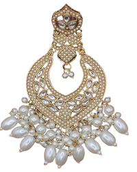 Elegant Bollywood Inspired Gold Kundan Earrings - Traditional Indian Jewelry 195