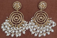 Elegant Bollywood Inspired Gold Kundan Earrings - Traditional Indian Jewelry 181