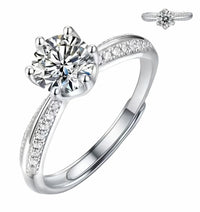 Luxe Pave Solitaire Engagement Ring For Women Round Brilliant Cut Zircon 1604