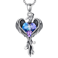 Phoenix Necklace for Women | Sterling Silver Plated Phoenix Bird Pendant B155