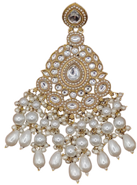 Elegant Bollywood Inspired Gold Kundan Earrings - Traditional Indian Jewelry 184