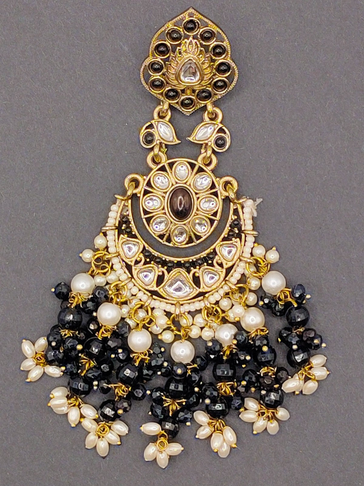 Elegant Bollywood Inspired Gold Kundan Earrings - Traditional Indian Jewelry 249