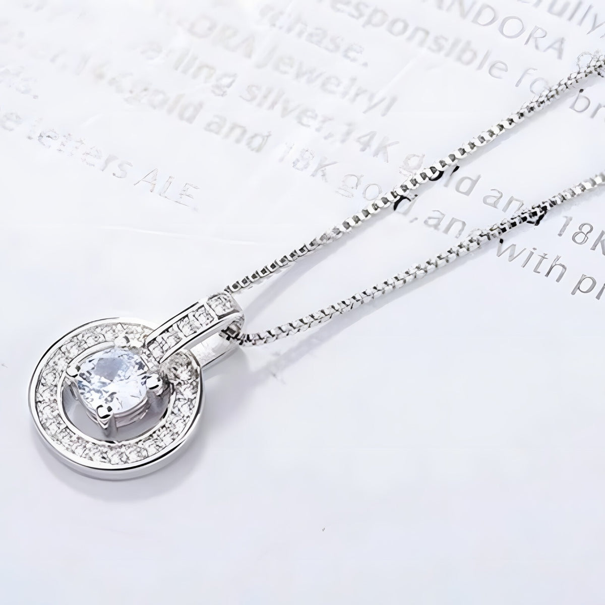 925 Sterling Silver Round AAA Zircon Pendant Necklaces Women Jewelry Dance 262