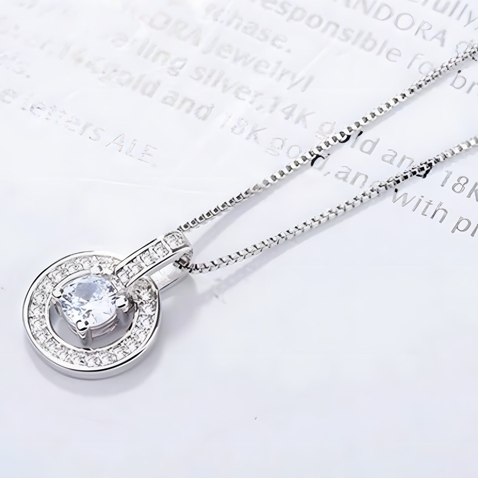 925 Sterling Silver Round AAA Zircon Pendant Necklaces Women Jewelry Dance 262