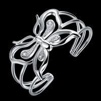 Unified Jewellery Premium Butterfly Crystal Open Cuff Bracelet for Women 1837