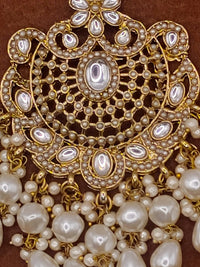 Elegant Bollywood Inspired Gold Kundan Earrings - Traditional Indian Jewelry 212
