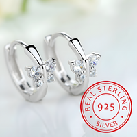 Butterfly Huggie Hoop Earrings Women – Copper Alloy With Platinum Plating 867