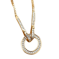 Unified Jewellery Gold-Plated Circle Link Bracelet Women – Sparkling Crystal 907