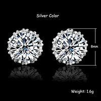 925 Sterling Silver Brilliant Cut Stud Earrings – Crystals, Hypoallergenic 312