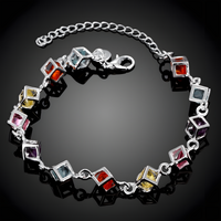 MultiColor Cube Charm Bracelet Geometric Crystal Wristband Adjustable Chain 1728
