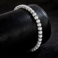 925 Sterling Silver-Plated Tennis Bracelet Women Sparkling Zircon Chain Link 851