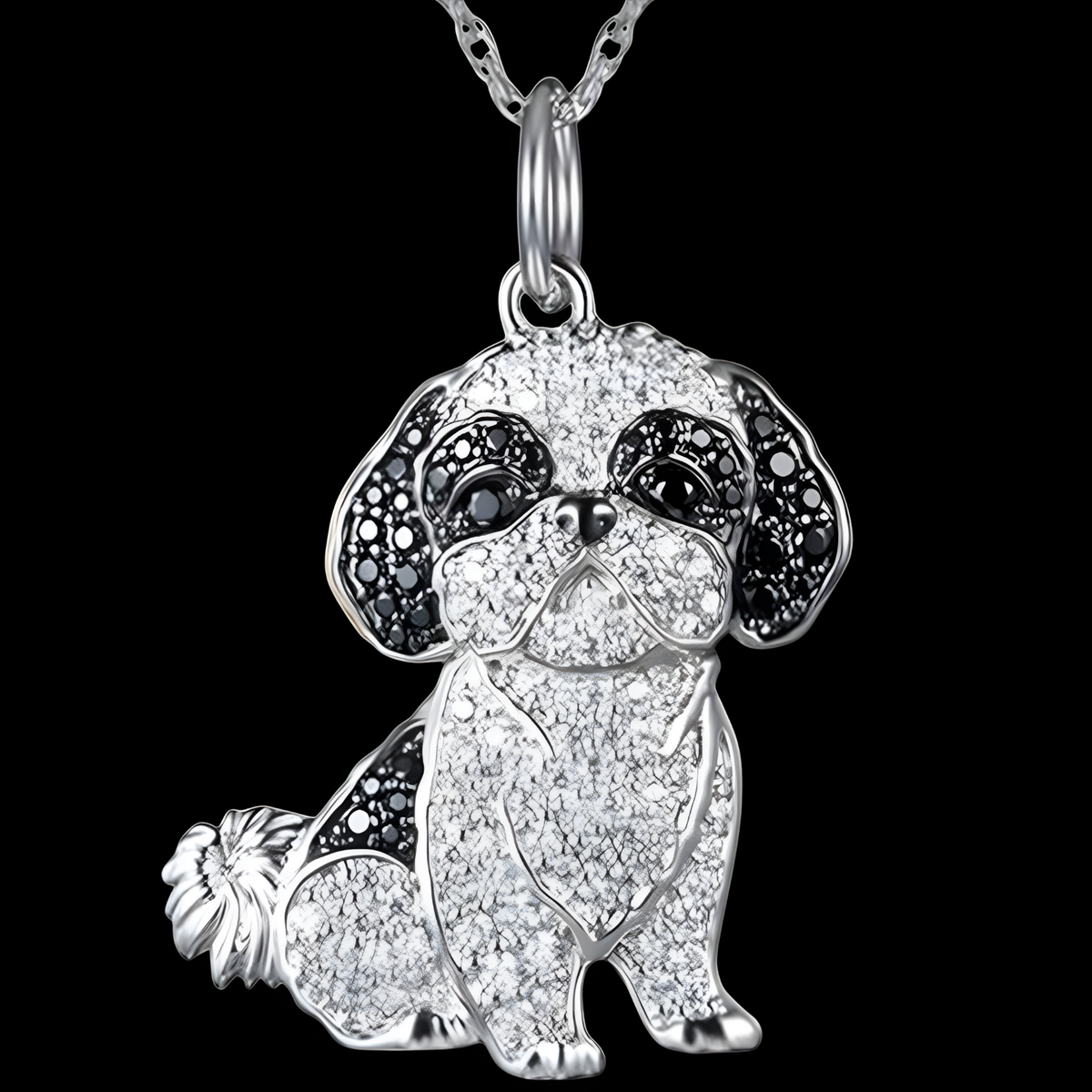 Shiba Inu Dog Pendant Necklace For Women Gold And Silver Tone Look Crystal B234