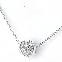 925 Sterling Silver Modern Globe Necklace for Women – Crisscross Pendant 284