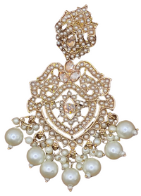 Elegant Bollywood Inspired Gold Kundan Earrings - Traditional Indian Jewelry 180