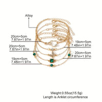 5pcs/Set Elegant Emerald Sparkle Square Butterfly Heart Bracelet Wedding 78 UK