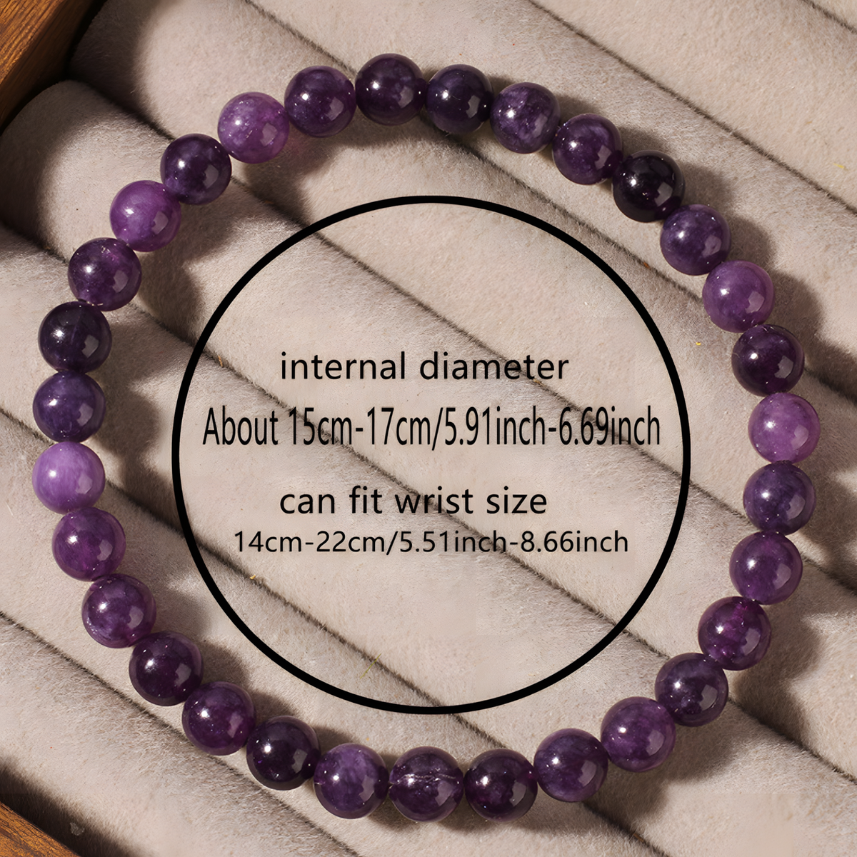 Amethyst Bracelet-8mm Natural Amethyst Round Crystal Beads Stretch Bracelet 1497