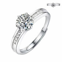 Round Cut Solitaire Ring For Women With Sparkling Shoulder Band Wedding 1607
