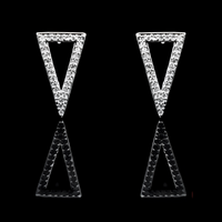 925 Sterling Silver V-Shaped Dangle Earrings Trendy Geometric Drop Earrings 307