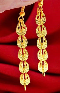 Elegant Dangle Earrings 24k Gold Plated Phoenix Tail Chain Design Engagement 121