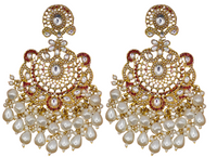 Elegant Bollywood Inspired Gold Kundan Earrings - Traditional Indian Jewelry 217