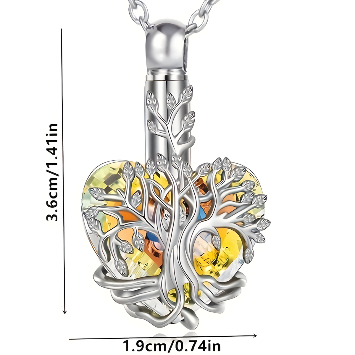 Love Life Tree Cremation Pet Necklace-Memorial Urn Pendant for Ashe Crystal B259