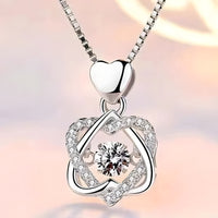Sterling Silver Heart Knot Pendant Necklace for Women – Real 925 Box Chain 289